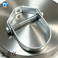 Support de tuyauterie pour arroseurs à haute charge certifié UTT30, en acier au carbone pré-galvanisé pour DN80 DN150 DN300