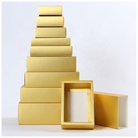 Boîte-cadeau de tiroir pliable en papier doré de luxe écologique personnalisé avec pochette plastification mate et gaufrage Type de boîte dossier