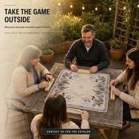 Tapis de jeu de mahjong en caoutchouc naturel de qualité supérieure, résistant, 31,5 pouces, pour 4 joueurs, avec sac de transport