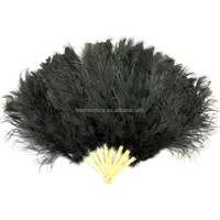 Éventail pliant DIY en plumes de dinde teintes, grand et moelleux, pour décorations de mariage, de carnaval et de fête