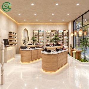 Vitrine de présentation cosmétique sur mesure en métal, étagères ajustables tendance pour boutique de beauté et maquillage - Product Image 2