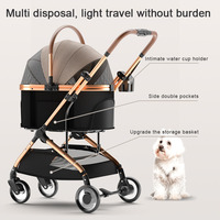 Petite poussette pliable imperméable pour chien, poussette détachable pour animaux de compagnie pour les voyages