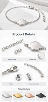 Bracelet à maillons personnalisé avec breloque nuage, chaîne ondulée, jonc, ton argenté, ton doré, ton or rose, bijoux de mode