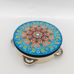 High Quality Iron Bell Sheepskin Double Layer Handmade Multi-Color <strong>Wedding</strong> Church Performance Mardi Gras Irish Tambourine <strong>Drum</strong> - Product Image 5