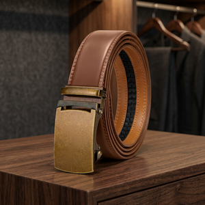 Trending Vintage Eco-Friendly Customized Heavy Duty Waterproof Long Lasting High Quality Cow Hide Steel Square Pin Buckle 3.8CM - Product Image 1