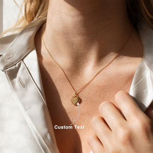 Collier élégant en acier inoxydable avec pendentif en forme de cœur, certifié CE Haomi, design luxueux, idéal pour le printemps et l'été, cadeau bouddhiste - Product Image 1