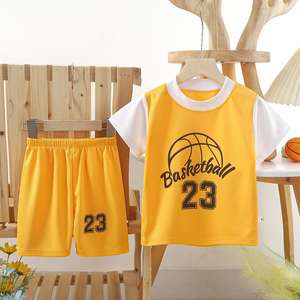 Vêtements de sport d'été T-shirts respirants Shorts Tenues de <span class=keywords><strong>basket</strong></span>-ball deux pièces Ensembles de vêtements pour bébés Garçons Vêtements pour enfants Vente en gros - Product Image 5