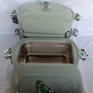 Ensemble de conservation alimentaire triple taille <span class=keywords><strong>3L</strong></span> 4L 5L Pots en acier inoxydable ABS Organisation parfaite de la cuisine - Product Image 1