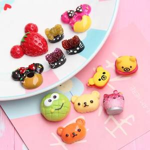 Venta al por mayor <span class=keywords><strong>de</strong></span> dibujos animados miniatura <span class=keywords><strong>de</strong></span> resina pan comida DIY funda <span class=keywords><strong>de</strong></span> teléfono accesorios crema pegamento horquilla encanto-Fresa Mickey <span class=keywords><strong>Minnie</strong></span> Donut - Product Image 2