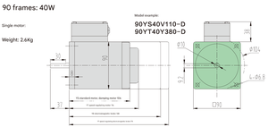 Eje de engranaje de 40W, Micro Motor personalizado, Motor eléctrico de CA, Motor de micro reducción trifásico con reductor de eje sólido Rectangular - Product Image 6