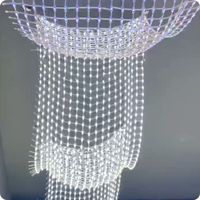 XQD Cube d'éclairage LED intérieur couleur intégrale, qualité architecturale, MiniPixel 3D, à éclairage cristallin, interactif par détection corporelle, pour location de Noël, en métal