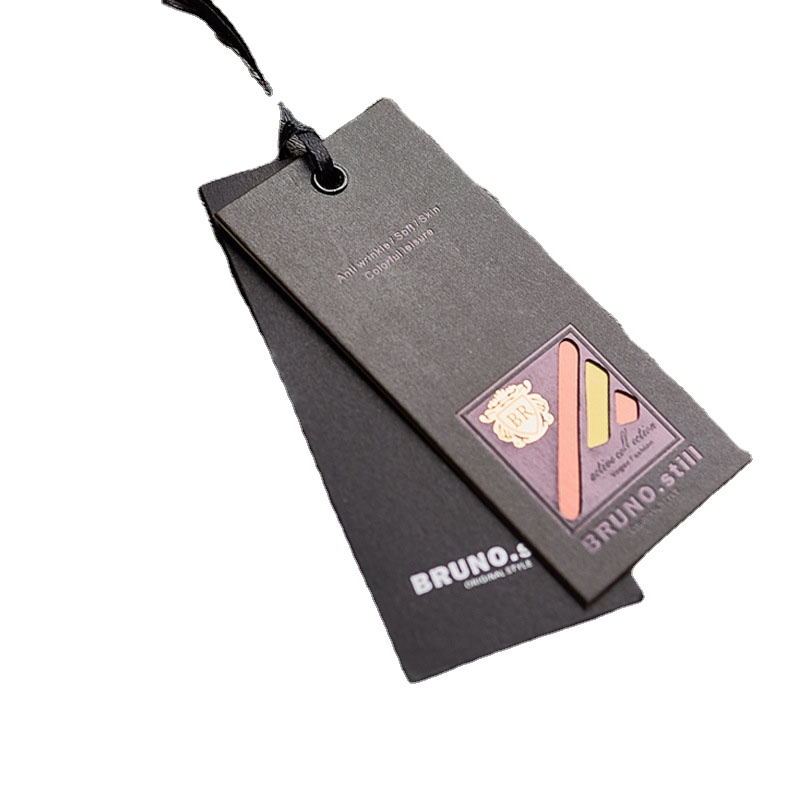 Недорогие пользовательские дизайнерские печатные собственные логотипы, бумажные бирки для одежды и брюк