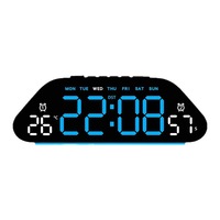 Reloj Despertador Digital LED Simple de Plástico Silencioso para Sala de Estar, Multifuncional, con Pantalla Grande de Temperatura y Humedad
