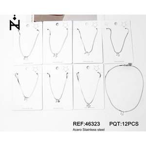 Collier en acier inoxydable avec pendentif diamant, chaîne, bijoux de mode, ensemble de 12 pièces - Product Image 1