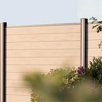 Système de panneaux de clôture modulaires en WPC, kit de bande lumineuse LED extérieure étanche, cadre en aluminium, mur d'intimité pour jardin