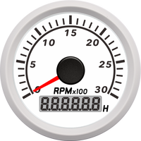 Tachometer Mesin Diesel IP67 Tahan Air 52 mm untuk Mobil, Truk, Kapal Laut, Kapal Pesiar, dengan Penghitung Jam Kerja 3K RPM