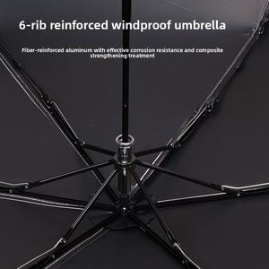 Parapluie pliant de poche mini crayon 6 baleines, ultra léger 146g, anti-UV UPF50, avec logo personnalisé OEM, pour femme, cadeau promotionnel, soleil et pluie - Product Image 4