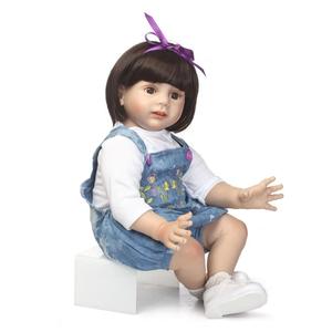 <span class=keywords><strong>NPK</strong></span> 24 "60cm Bebés Niña Silicona <span class=keywords><strong>Reborn</strong></span> Realista Bebe Recién Nacido Princesa Muñecas con Falda Vaquera de Moda - Product Image 2