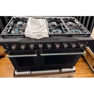 Gas <b>Range</b> 48-inch 8-burner With Oven Freestanding Stainless Steel Black American Style - Product Image 5