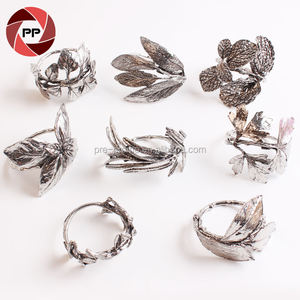 批发锌合金材质复古经典草叶餐巾环 - Product Image 4