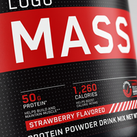 Poudre de protéines de lactosérum isolée avec logo personnalisé, gain de masse, nutrition sportive, complément de gym, naturel
