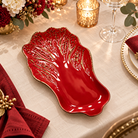 Assiette de présentation décorative de luxe Wojia en plastique écologique en forme de chou, style américain moderne, pour mariage, banquet, hôtel, événement