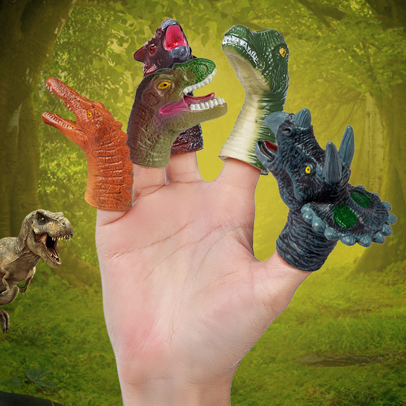 Миниатюрная пластиковая мягкая резиновая кукла-динозавр на палец для раннего развития взаимодействие родителей и детей игрушка-марионетка