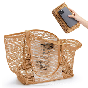 <span class=keywords><strong>Sac</strong></span> <span class=keywords><strong>de</strong></span> <span class=keywords><strong>plage</strong></span> en maille pour femmes, pliable, <span class=keywords><strong>grand</strong></span> format, <span class=keywords><strong>avec</strong></span> poches zippées, imperméable - Product Image 1
