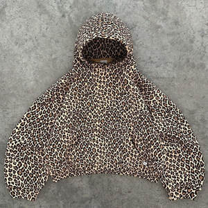 All Over Cheetah Leopard Print Thick Soft Cotton 100 Percent Hoodie Custom Mock up 500 Gsm Premium Oversized Pullover Hoodie - Product Image 3