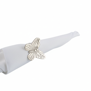 Décoration de Noël la plus vendue Manchette de serviette Design fabuleux Anneau de serviette décoratif Grande qualité Anneaux de serviette en métal papillon doré - Product Image 1