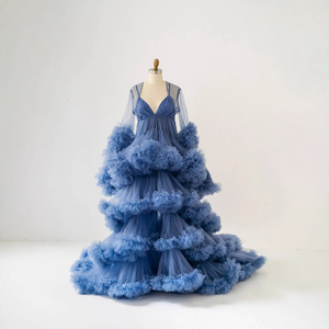 Robe de <span class=keywords><strong>grossesse</strong></span> pour séance photo – Grande Vente – Vêtement de <span class=keywords><strong>grossesse</strong></span> long et confortable pour femme – Robe de soirée de maternité tendance à col en V - Product Image 3