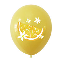 Ballons de fête au citron frais et ensoleillé Décor en latex imprimé de fruits jaunes de 12 pouces pour les célébrations d'anniversaire sur le thème des agrumes