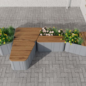 Jardinières de fleurs en acier irrégulier à l'<span class=keywords><strong>intérieur</strong></span> avec décor de salle de banc en bois grands pots de plantes en métal - Product Image 5