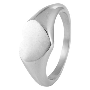 yunnique Men's Heart Shape <b>Titanium</b> Steel <b>Ring</b> Silver Color Geometric Design Gift Jewelry - Product Image 5