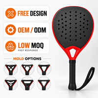 Raquette de padel professionnelle en fibre de carbone 18K + noyau en EVA 3D souple, finition brillante et mate, Chine.
