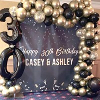 Kit d'arche de guirlande de ballons en latex noir et or avec ballons en aluminium éclatants, décorations écologiques pour mariages, anniversaires et fêtes de famille