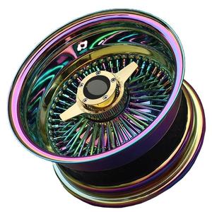 Jantes de luxe 15-22 pouces à 100 rayons, finition néochrome arc-en-ciel caméléon, jantes profondes Lowrider pour voitures classiques et vintage - Product Image 1