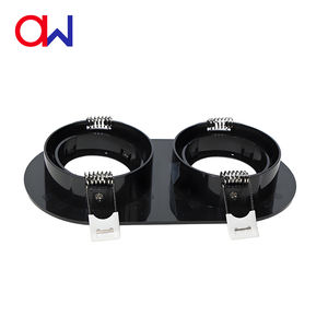 Marco Redondo Empotrado de Doble Cabezal para Focos LED GU10 MR16 Blanco/Negro Antideslumbrante - Product Image 3