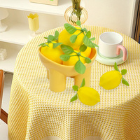 Citron artificiel réaliste avec feuilles, simulation réaliste de citron jaune, faux fruit pour accessoires de photographie, décoration de cuisine et de fête