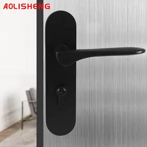Оптовые продажи привод дверного замка набор-AOLISHENG Высокое качество Черный спальня деревянная дверь цилиндр ручка замок привод набор