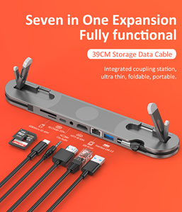 Tuti người bán hàng nóng 7-in-1 <span class=keywords><strong>USB</strong></span> <span class=keywords><strong>Hub</strong></span> VGA RJ45 <span class=keywords><strong>Ethernet</strong></span> <span class=keywords><strong>USB</strong></span> 3.0 SD TF Đầu Đọ<span class=keywords><strong>c</strong></span> Thẻ 3.5mm jack âm thanh Docking Station đứng cho máy tính xách tay - Product Image 3