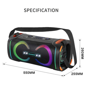 CH-6651 Nuevo BOOMBOX 3, Altavoz Portátil Inalámbrico Estéreo a Prueba de Agua con Bluetooth y Luz LED - Product Image 3