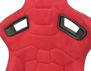 Sedile da corsa JBR1074 rosso con rivestimento in lattice e scorrevole singolo in pelle scamosciata per auto sportive - Product Image 4