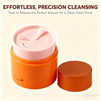 Nouvelle conception, emballage pour soins de la peau 50g, démaquillant, flacon en plastique PP de qualité alimentaire rotatif, couleur personnalisée pour une utilisation pratique