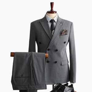 2025 abiti da uomo di alta qualità Slim Fit <span class=keywords><strong>grigio</strong></span> tailleur alto <span class=keywords><strong>doppiopetto</strong></span> professionale <span class=keywords><strong>abito</strong></span> Casual da uomo abiti da sposa - Product Image 5