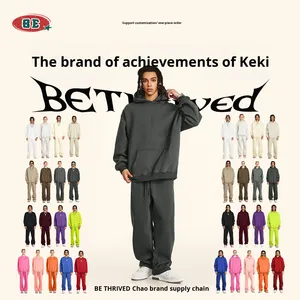 NeverStatic <span class=keywords><strong>abbigliamento</strong></span> da uomo autunno/inverno <span class=keywords><strong>giovani</strong></span> larghi in cotone 100% massello sportivo in tre pezzi Trendy abito Casual da uomo - Product Image 4