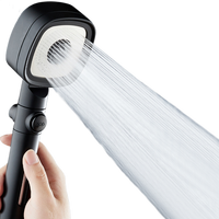 Meilleure Vente : Douchette à Main Noire en ABS Haute Pression avec Filtre et Diverter, Arrêt d'Eau à Touche Unique, Économie d'Eau pour Salle de Bain