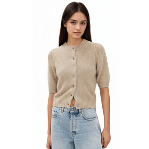 Cardigan en tricot personnalisé pour femme, en laine douce et confortable, classique, tendance, polyvalent, à bouton unique, élégant, faible quantité minimale de commande - Product Image 6