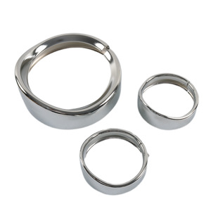 Stainless Steel Light <b>Trim</b> Covers 217mm 123.5mm 83mm <b>Clip</b> On For Harley Davidson Motorcycle - Product Image 3