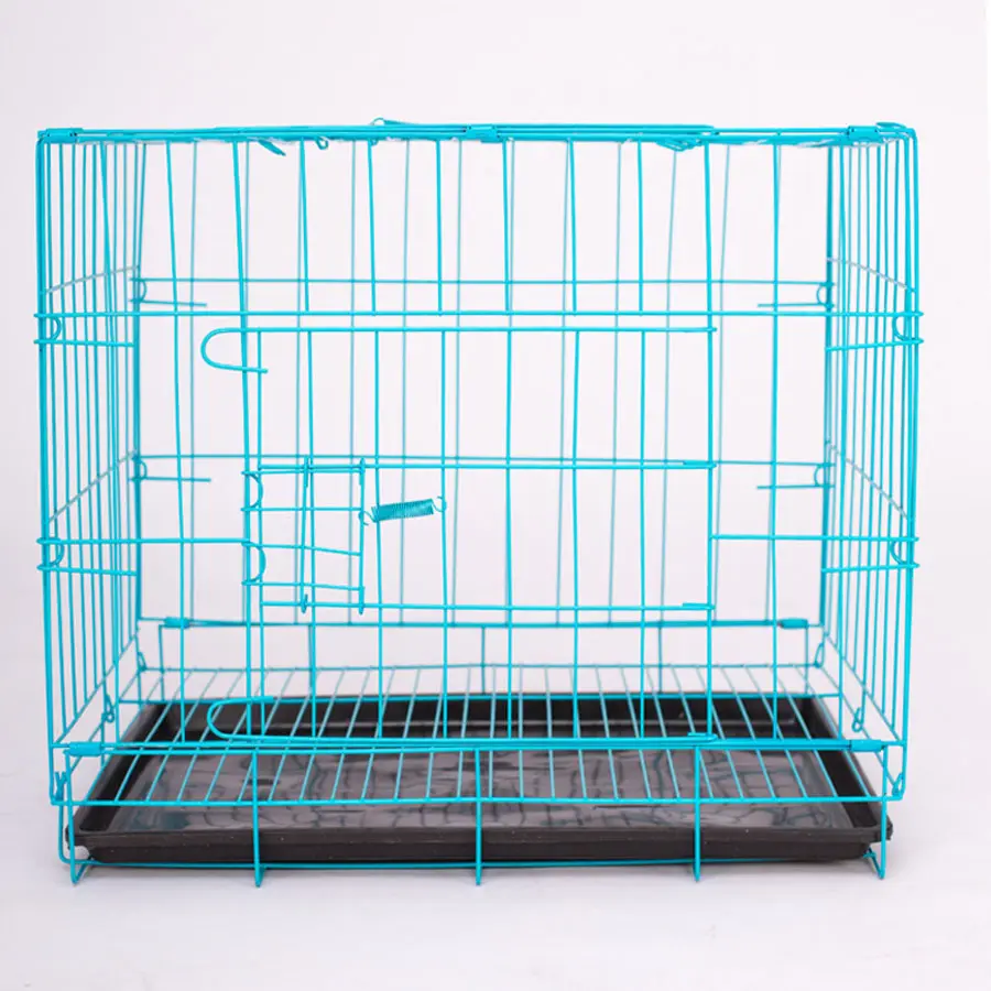 Wholesaler Popular Folding Black Pink Blue Sustainable Pet Cage & Houses High Quality Metal Wire Dog Cages